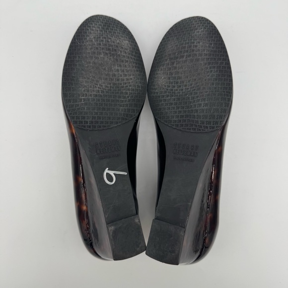 Stuart Weitzman Tortoise Shell Patent Leather Wedge Heel Size 7.5 M - Picture 9 of 12